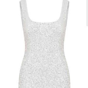 ILA Sequin-Embroidered Silk Mini Dress
